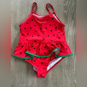 Girls' Red Watermelon One-Piece Swimsuit